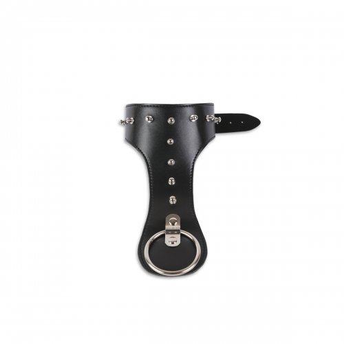 Фигурный ошейник с заклепками и кольцом photo 1