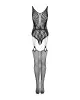 Бодистокинг Obsessive Bodystocking G324 XL/XXL black, силуэтный рисунок photo 5