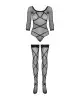 Бодистокинг Obsessive Bodystocking G320 S/M/L, чулки, боди, декор в виде линий photo 5