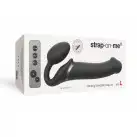 Безремневой страпон с вибрацией Strap-On-Me Vibrating Black L, диаметр 3,7см, пульт ДУ, регулируемый photo 6