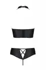 Комплект из экокожи Passion Nancy Bikini 4XL/5XL black, бра и трусики с имитацией шнуровки photo 4