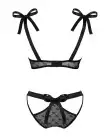 Полупрозрачный эротический комплект Obsessive Obsessivia 2pcs set black L/XL, бюстгальтер и трусики photo 4