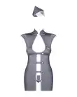 Эротический костюм стюардессы Obsessive Stewardess 3 pcs costume grey S/M, серый, платье, стринги photo 3