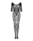 Сетчатый бодистокинг с имитацией подвязок Obsessive Bodystocking G329 XL/XXL, black, с доступом photo 3