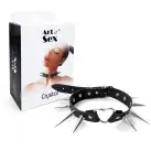 Чокер сердце с большими шипами, из натуральной кожи Art of Sex - Crystal, черный photo 5