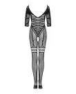 Сетчатый бодистокинг с имитацией подвязок Obsessive Bodystocking G329 S/M/L, black, с доступом photo 4