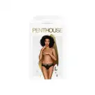 Трусики-бразилиана Penthouse Adore Me S/M Black, цветочное кружево, тонкие ремешки, бантики photo 3